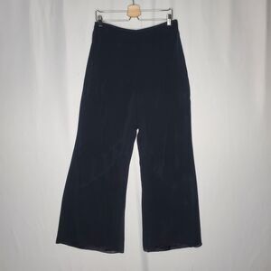 Zola Evening Silk Wide‎ Leg Pants Women 12 Black Chiffon Overlay Romantic Gala